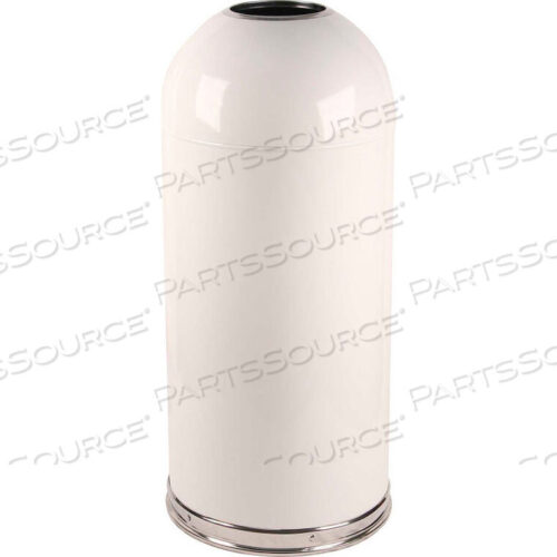 OEM#: 415DTWHMONARCH 15 GALLON STEEL RECEPTACLE W/OPEN DOME TOP, WHITE by Witt Company