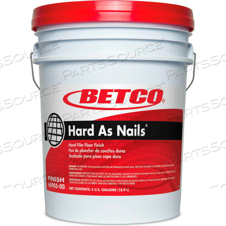 HARD AS NAILS FLOOR FINISH - 5 GALLON PAIL - MILD, CRYSTAL CLEAR