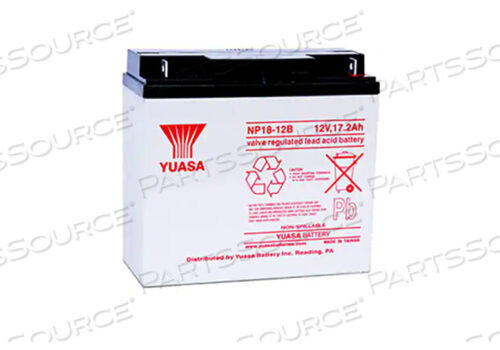 Replaces Yuasa Battery Inc. YUASA-NP18-12BBATTERY, SEALED LEAD ACID, 12V, 18 AH, NUT & BOLT