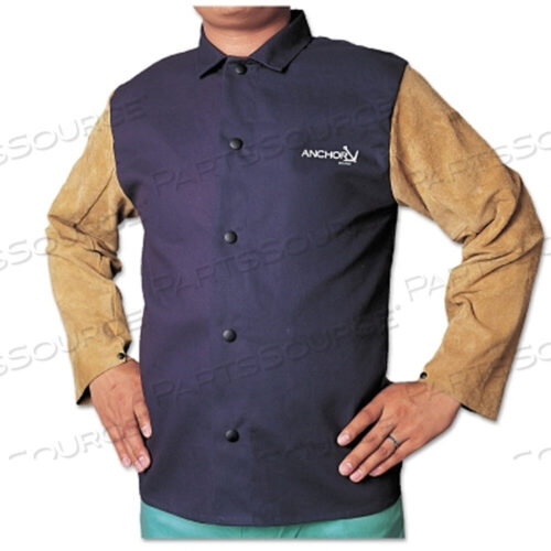 OEM#: 1201L КОМБИНИРОВАННАЯ КУРТКА ИЗ КОЖИ И ПРОТИВОПОЖАРНОГО САТИНА, БОЛЬШАЯ, СИНИЙ/БЕЖЕВЫЙ от Best Welds