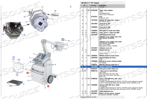 OEM#: 10272968КОМПЛЕКТ БЛОКИРОВКИ ДЕТЕКТОРА от Siemens Medical Solutions