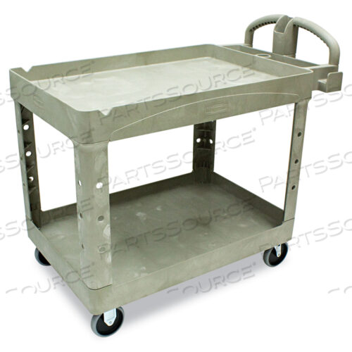 OEM#: FG452088BEIGHEAVY-DUTY UTILITY CART С ПОЛКАМИ С ВЫСТУПАМИ, ПЛАСТИКОВАЯ, 2 ПОЛКИ, ГРУЗОПОДЪЕМНОСТЬ 500 ФУНТОВ, 25,9 X 45,2 X 32,2, БЕЖЕВЫЙ от Rubbermaid Medical Division
