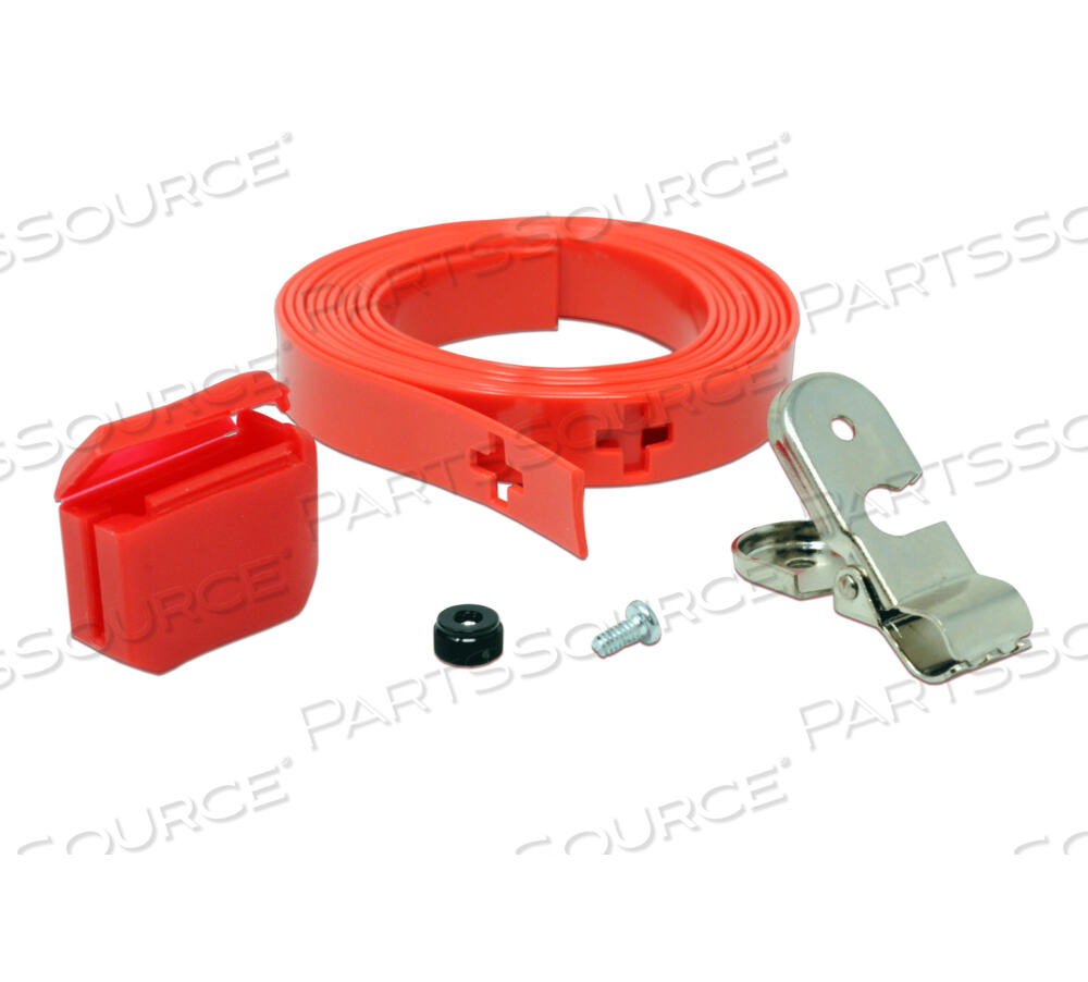 OEM#: 116608CLEANGRIP АНТИЛИГАТУРНЫЙ СТРОП С ЗАЖИМОМ БЕЗОПАСНОСТИ И АДАПТЕРОМ, КРАСНЫЙ, 6 от Crest Healthcare