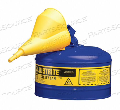 OEM#: 7125310ТИП I СТАЛЬНАЯ БЕЗОПАСНАЯ КАНИСТРА СИНЕГО ЦВЕТА С ВОРОНКОЙ И САМОЗАКРЫВАЮЩЕЙСЯ КРЫШКОЙ, 2,5 ГАЛЛОНА (9,5 Л) от Justrite