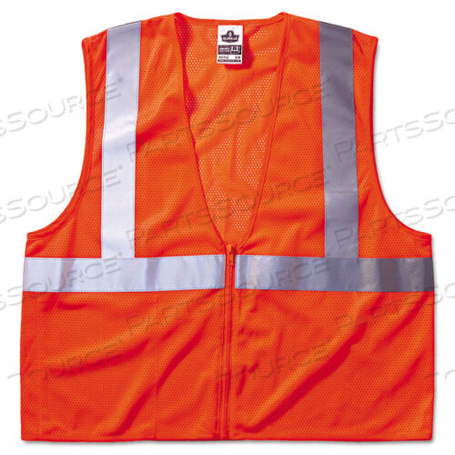 OEM#: 21045GLOWEAR 8210Z CLASS 2 ECONOMY VEST, POLYESTER MESH, ZIPPER CLOSURE, LARGE TO X-LARGE, ORANGE by Ergodyne