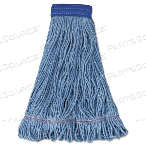 OEM#: BWK504BLSUPER LOOP WET MOP HEAD, ХЛОПОК/СИНТЕТИЧЕСКОЕ ВОЛОКНО, 5 ГОЛОВНЫХ ПОВЯЗОК, ОЧЕНЬ БОЛЬШОЙ РАЗМЕР, СИНИЙ, 12/КОРОБКА от Boardwalk