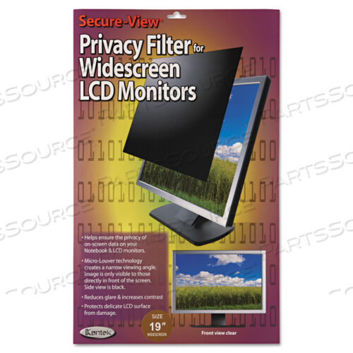 SECURE VIEW LCD MONITOR PRIVACY FILTER FOR 19 WIDESCREEN FLAT PANEL MONITOR, 16:10 ASPECT RATIO
