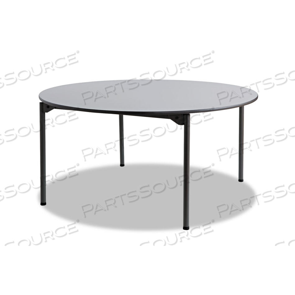 OEM#: 65867MAXX LEGROOM WOOD FOLDING TABLE, ROUND TOP, 60 DIAMETER X 29.5H, GRAY/CHARCOAL by Iceberg Enterprises