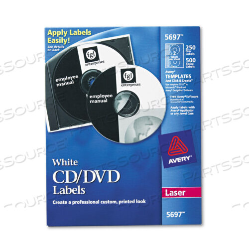 OEM#: 5697LASER CD LABELS, МАТОВО-БЕЛЫЕ, 250/УПАК от Avery