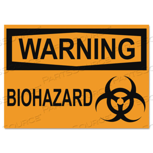 OEM#: 5498ЗНАКИ БЕЗОПАСНОСТИ OSHA, ПРЕДУПРЕЖДАЮЩИЕ О БИОЛОГИЧЕСКОЙ ОПАСНОСТИ, ОРАНЖЕВЫЕ/ЧЕРНЫЕ, 10 X 14 от HeadLine Sign