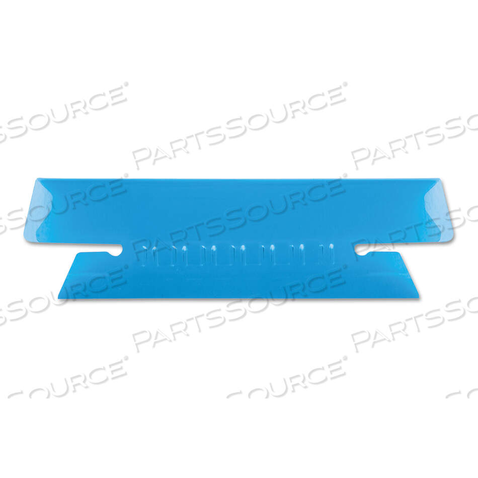 OEM#: 43 1/2 BLUПРОЗРАЧНЫЕ ЦВЕТНЫЕ ЯЗЫЧКИ ДЛЯ ПОДВЕСНЫХ ПАПОК, РАЗРЕЗ 1/3, СИНИЕ, ШИРИНА 3,5, 25 ШТ. В УПАКОВКЕ от Esselte Pendaflex Corp.