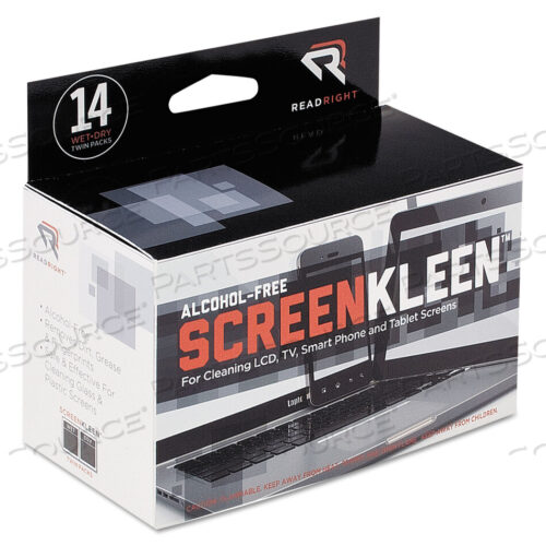 OEM#: RR1291SCREENKLEEN САЛФЕТКИ БЕЗ СПИРТА, ТКАНЬ, 5 X 5, 14/КОРОБКА от Read Right