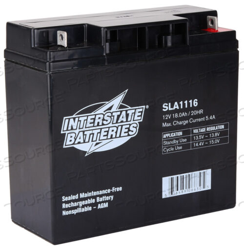Replaces Interstate All Battery SLA111612 VOLT 18.0AH SEALED LEAD 0 ACID BATTERY
