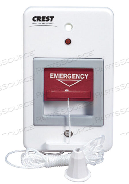 OEM#: 5700CCDELUXE PULLCORD STATION, БЕЛЫЙ, НЕЙЛОНОВЫЙ PULLCORD, ПЛАСТИКОВЫЙ ПОДВЕС, 24 В переменного/постоянного тока, 3 А, 2 ПОЛЮСА, 2,75 ДЮЙМА X 4,5 ДЮЙМА X 6 ФУТОВ, СООТВЕТСТВУЕТ FDA от Crest Healthcare