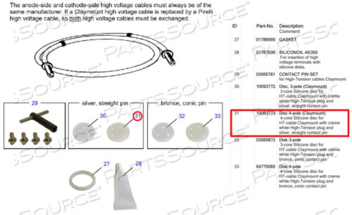 Заменяет Siemens Medical Solutions 10093773DISC 4-POLE (CLAYMOUNT)