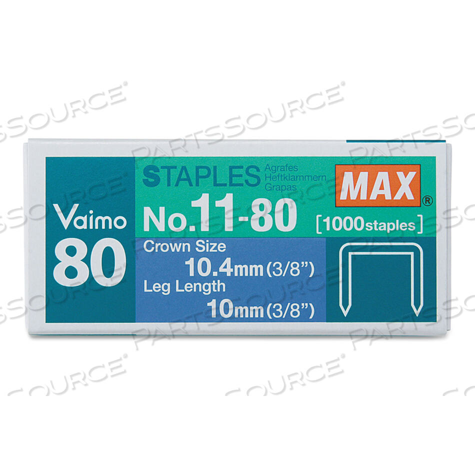 OEM#: NO1180VAIMO 11 СКОБЫ, 0,38 НОЖКА, 0,5 КОРОНКА, СТАЛЬ, 1000/КОРОБКА от Max