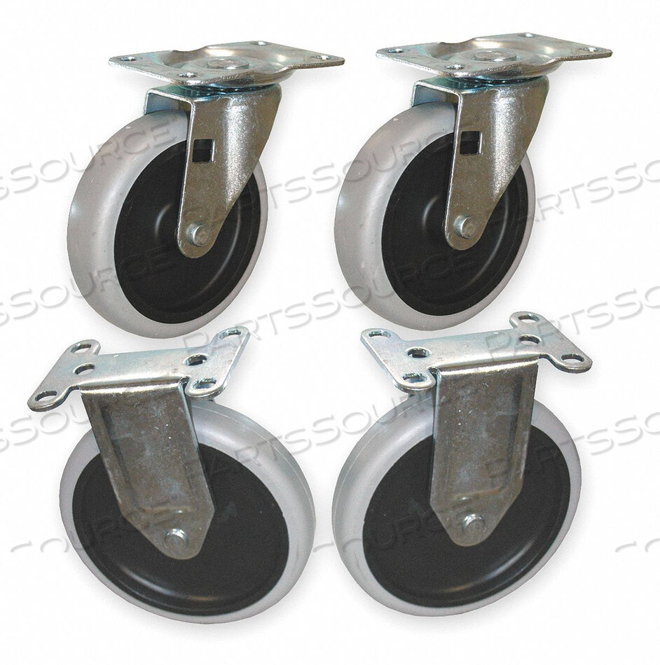 OEM#: GRFG4505L30000CASTER KIT (2) RIGID (2) SWIVEL by Rubbermaid Medical Division