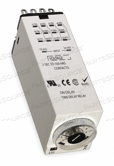 OEM#: 1EJN5H7850 РЕЛЕ ЗАДЕРЖКИ ВРЕМЕНИ 24 В ПОСТОЯННОГО ТОКА 3 А 4PDT 0,1 СЕК. от DAYTON ELECTRIC MANUFACTURING CO
