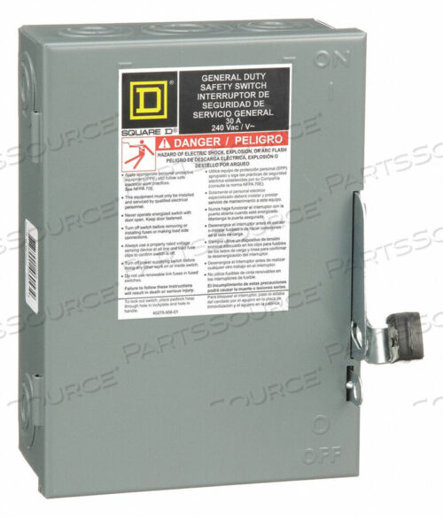 OEM#: D221NАВАРИЙНЫЙ ВЫКЛЮЧАТЕЛЬ 240 В переменного тока 2PST 30 AMPS AC от Square D