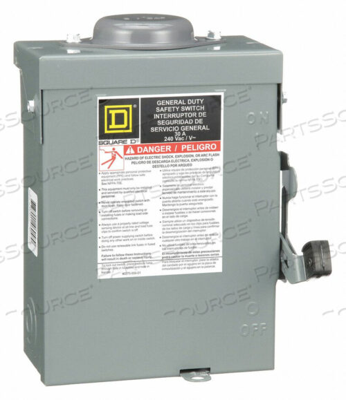 OEM#: D221NRBАВАРИЙНЫЙ ВЫКЛЮЧАТЕЛЬ 240 В переменного тока 2PST 30 AMPS AC от Square D