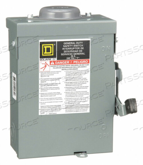 OEM#: DU321RBАВАРИЙНЫЙ ВЫКЛЮЧАТЕЛЬ 240 В переменного тока 3PST 30 AMPS AC от Square D