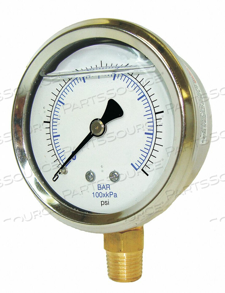 OEM#: PRO-201L-254S2-1/2 ВАКУУМНЫЙ МАНОМЕТР, ЖИДКОСТНЫЙ, 6000 PSI, НЕРЖАВЕЮЩИЙ КОРПУС, НИЖНЕЕ КРЕПЛЕНИЕ, PRO-201L-254R от PIC Gauges