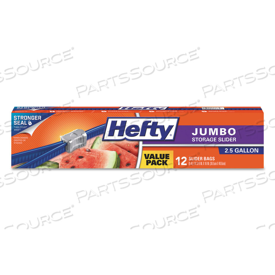 OEM#: R83812SLIDER BAGS, 2.5 GAL, 0.9 MIL, 14.38 X 9, CLEAR, 12/BOX by Hefty