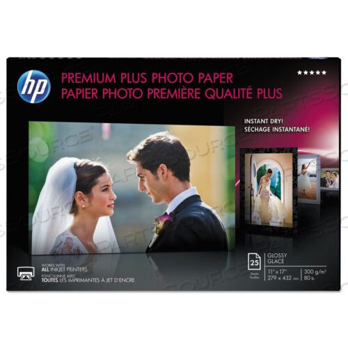 ФОТОБУМАГА PREMIUM PLUS, 11,5 МИЛ, 11 X 17, ГЛЯНЦЕВАЯ БЕЛАЯ, 25 ШТ./УПАКОВКА