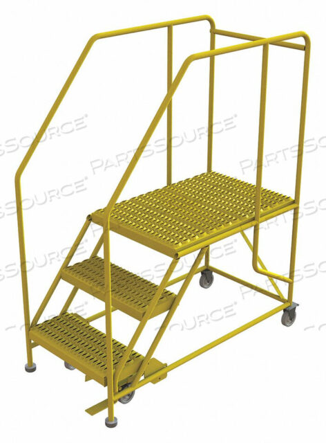 OEM#: WLWP132436SL-Y3 STEP MOBILE WORK PLATFORM 24W X 36L, 36 HANDRAILS, SAFETY YELLOW by Tri-Arc