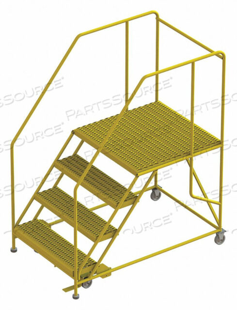 OEM#: WLWP143636SL-Y4 STEP MOBILE WORK PLATFORM 36W X 36L, 36 HANDRAILS, SAFETY YELLOW by Tri-Arc