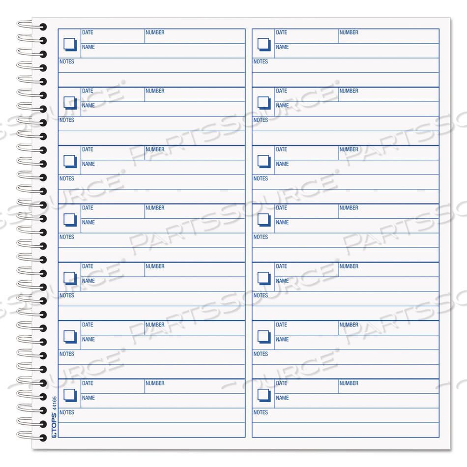 OEM#: 44165КНИГА СООБЩЕНИЙ ГОЛОСОВОЙ ПОЧТЫ, ОДНА ЧАСТЬ (БЕЗ КОПИЙ), 4 X 1,14, 14 ФОРМ/ЛИСТ, ВСЕГО 1400 ФОРМ от Tops