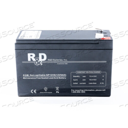 Заменяет R&D Batteries, Inc. 2390 АККУМУЛЯТОРНАЯ БАТАРЕЯ ИБП, ГЕРМЕТИЧНАЯ СВИНЦОВО-КИСЛОТНАЯ, 12 В, 7,5 А·ч, FASTON (F2)