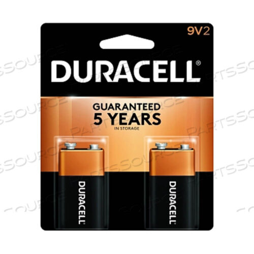 OEM#: DURMN1604B2ZCOPPERTOP ALKALINE BATTERY, 9V, 2/PK by Duracell