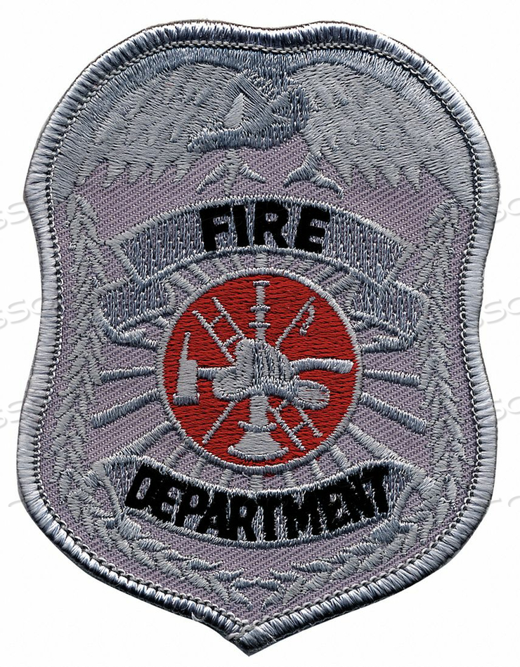 OEM#: 5383Вышитая нашивка с надписью «Пожарная часть», серебристая, от Heros Pride