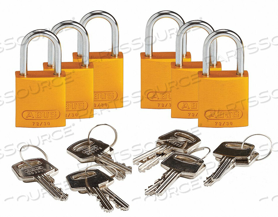 OEM#: 133291LOCKOUT PADLOCK KA YELLOW 1-7/16 H PK6 от Brady Americas