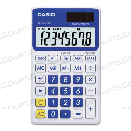 OEM#: SL-300VC-BESL-300SVCBE HANDHELD CALCULATOR, 8-DIGIT LCD, BLUE by Casio