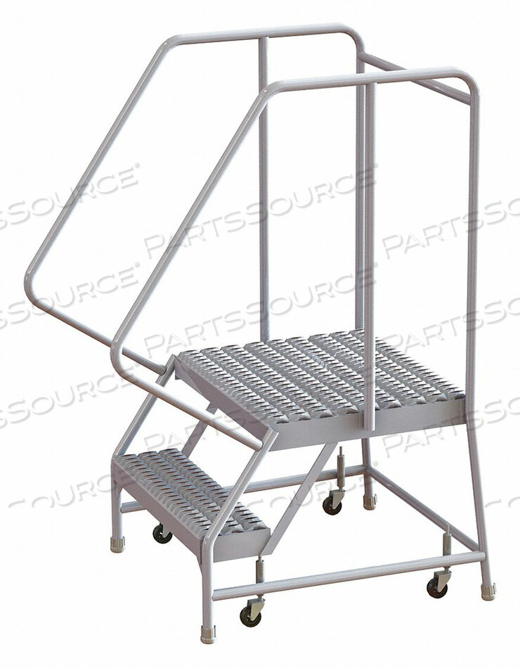 OEM#: WLAR102245-D42 STEP ALUMINUM ROLLING LADDER, 24W GRIP TREAD, 21D TOP STEP, 32 HANDRAILS by Tri-Arc