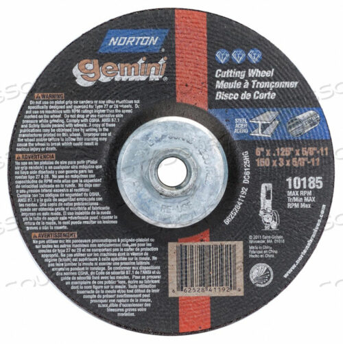 OEM#: 66252841192ДИСК С УГЛУБЛЕННЫМ ЦЕНТРОМ 10185 ОБ/МИН от Norton | Saint-Gobain Abrasives