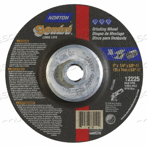 OEM#: 66252843597DEPRESSED CTR WHL T27 5X1/4X5/8-11 от Norton | Saint-Gobain Abrasives