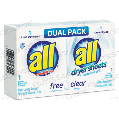 OEM#: 1R-2979355БЕСПЛАТНО CLEAR HE ЖИДКОЕ СРЕДСТВО ДЛЯ СТИРКИ/СУШИЛЬНЫЕ ЛИСТЫ, ДВОЙНАЯ УПАКОВКА, 100 шт./КОРОБКА от All