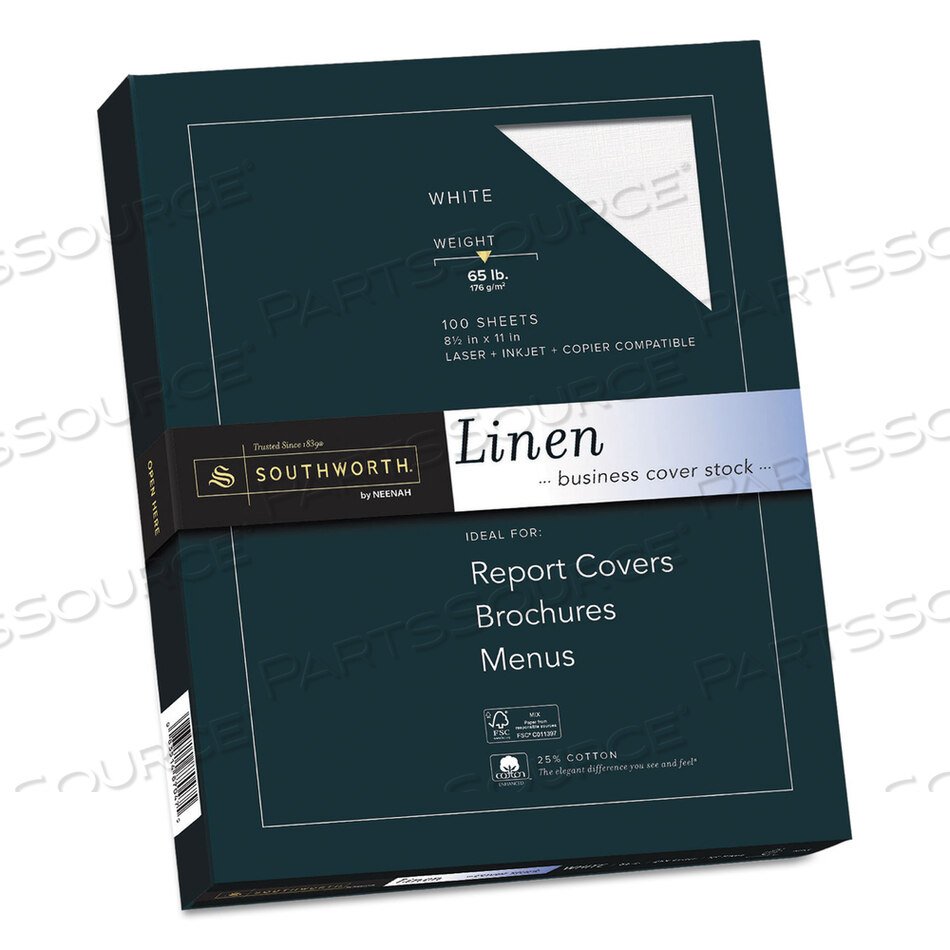 OEM#: Z550CK25% ХЛОПКОВЫЙ ЛЬНЯНОЙ ЧЕХОЛ, ВЕС 65 ФУНТОВ, 8,5 X 11, 100/УПАКОВКА от SOUTHWORTH PRODUCTS CORP