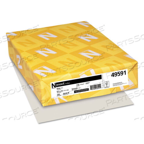 OEM#: 49591EXACT INDEX CARD STOCK, 110 LB INDEX WEIGHT, 8.5 X 11, СЕРЫЙ, 250/УПАК от Neenah