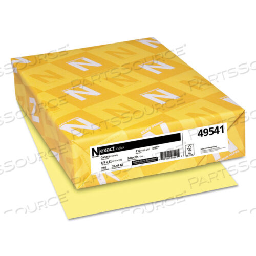 OEM#: 49541EXACT INDEX CARD STOCK, 110 LB INDEX WEIGHT, 8.5 X 11, CANARY, 250/PACK by Neenah