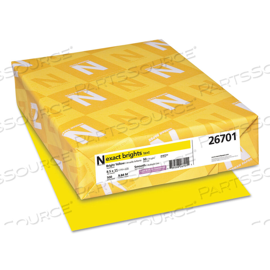 OEM#: 26701EXACT BRIGHTS PAPER, 20 LB BOND WEIGHT, 8.5 X 11, BRIGHT YELLOW, 500/СТОПА от Neenah
