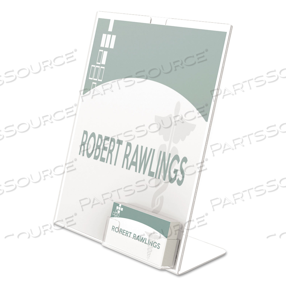 OEM#: 590601 НАКЛОННЫЙ ДЕРЖАТЕЛЬ ДЛЯ ЗНАЧКА SUPERIOR IMAGE С ВИЗИТНИЦЕЙ, 8,5 Ш X 4,5 Г X 11 В, ПРОЗРАЧНЫЙ от Deflecto