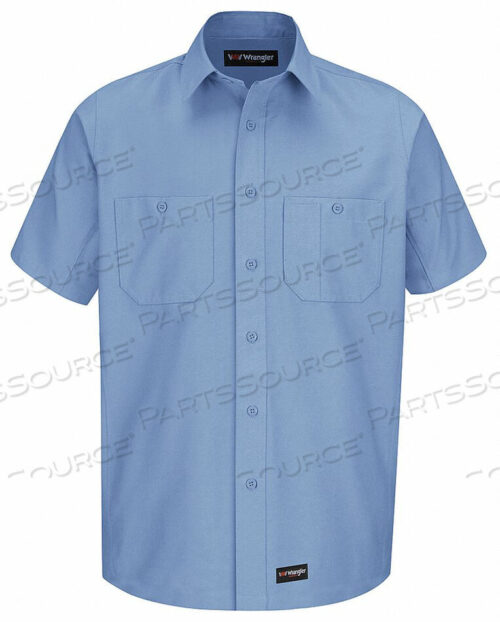 OEM#: WS20LB SS MMENS CANVAS SHORT SLEEVE WORK SHIRT LIGHT BLUE M by Wrangler
