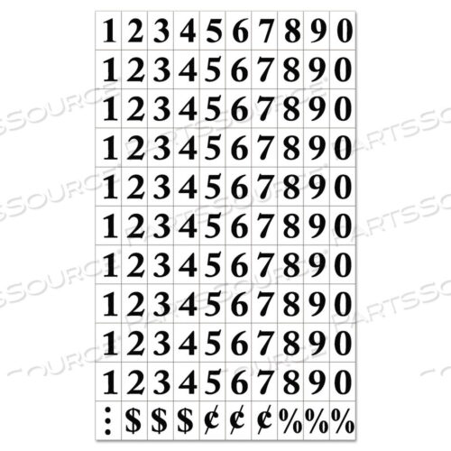 OEM#: KT2020АКСЕССУАРЫ ДЛЯ СМЕННОЙ МАГНИТНОЙ ДОСК, ЦИФРЫ, ЧЕРНЫЕ, 0,75H от MasterVision