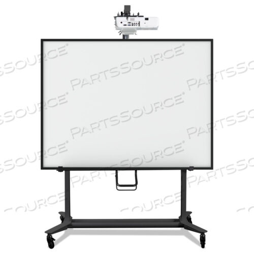 МОБИЛЬНЫЙ СТЕНД ДЛЯ ИНТЕРАКТИВНОЙ ДОСК С КРОНШТЕЙНОМ ДЛЯ СВЕРХКОРОТКОФОКУСНОГО ПРОЕКТОРА И МОНТАЖНОЙ ПЛАСТИНОЙ, 76 X 26 X 70 ДО 80, ЧЕРНЫЙ