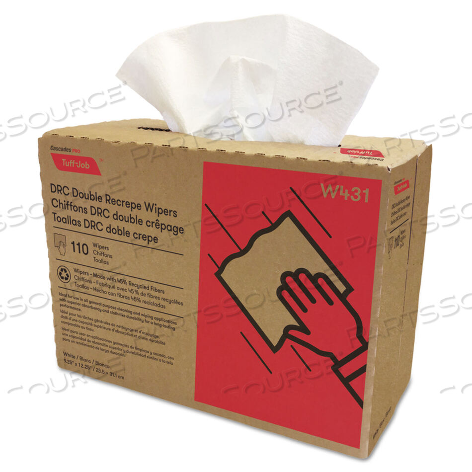 OEM#: W431TUFF-JOB ДВОЙНЫЕ СТЕКЛЯННЫЕ ДЕТСКИЕ ЩЕТКИ, 9,25 X 12,5, БЕЛЫЕ, 110/КОРОБКА, 12 КОРОБОК/КОРОБКА от Cascades PRO