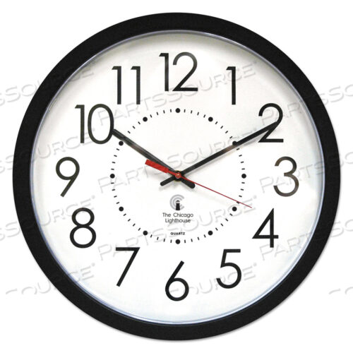 OEM#: 67801103ELECTRIC CONTEMPORARY CLOCK, 14.5 OVERALL DIAMETER, BLACK CASE, AC POWERED by Chicago Lighthouse